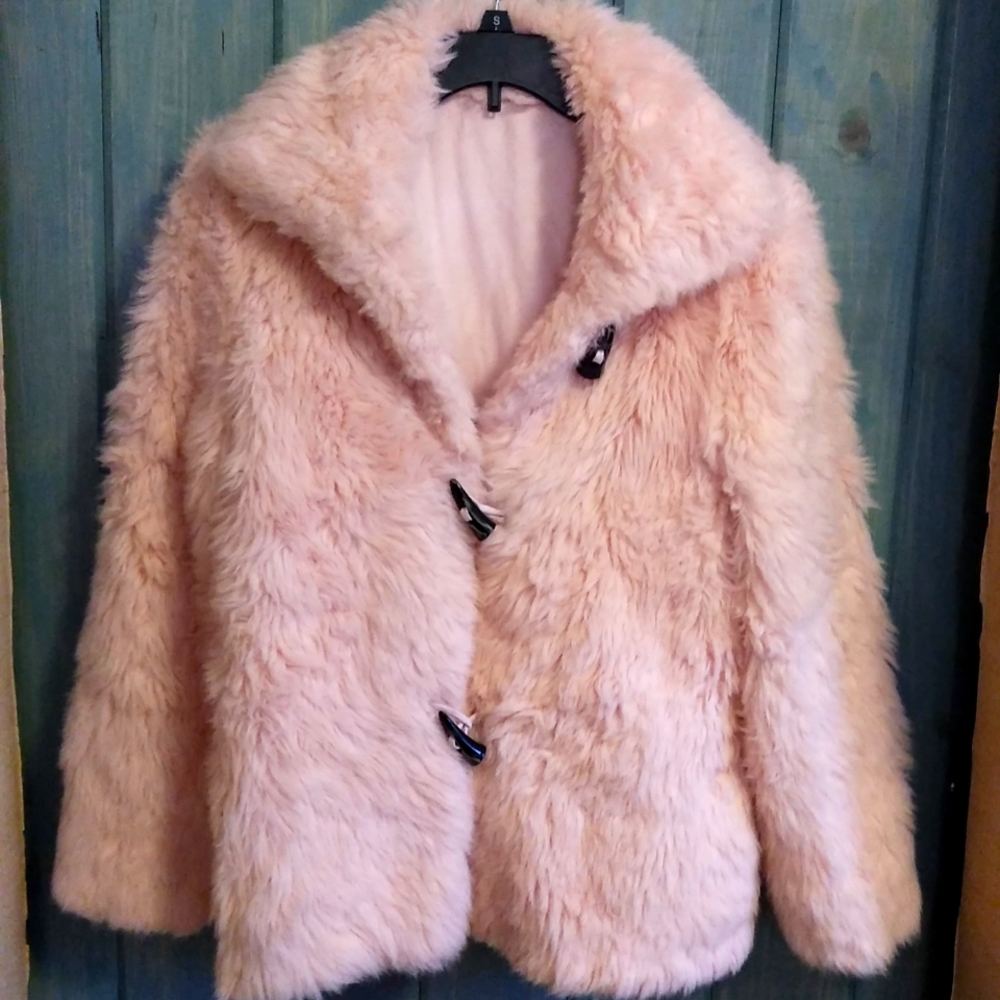 Beautiful Faux Fur with Marble Latch Buttons